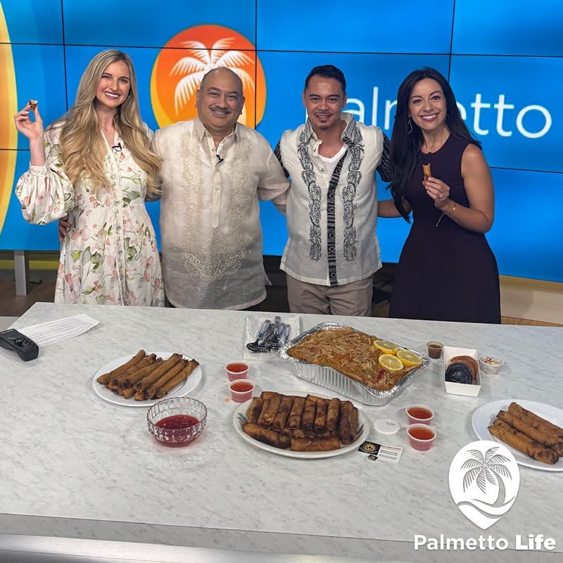 Ajay Delarosa with the Palmetto Life television hosts representing the Filipino community